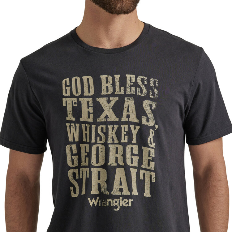 Wrangler God Bless George Strait Graphic Tee Jet Black