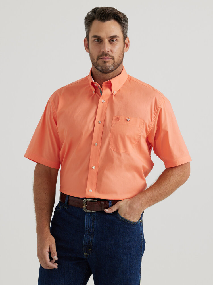 Wrangler George Strait One Pocket Shirt Spicy Orange Solid