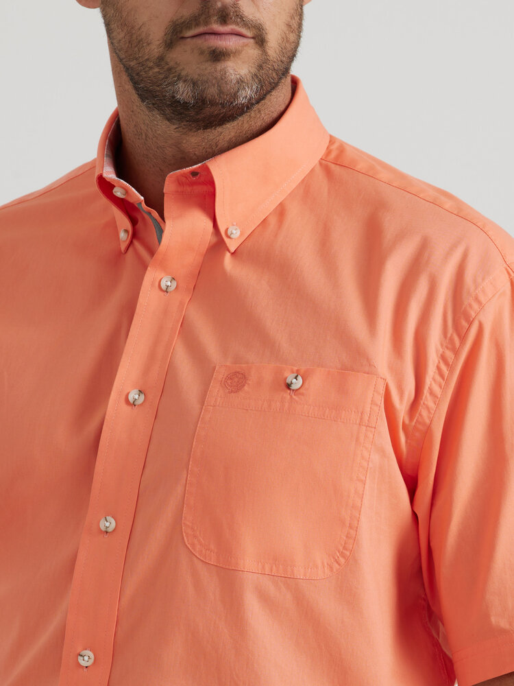 Wrangler George Strait One Pocket Shirt Spicy Orange Solid