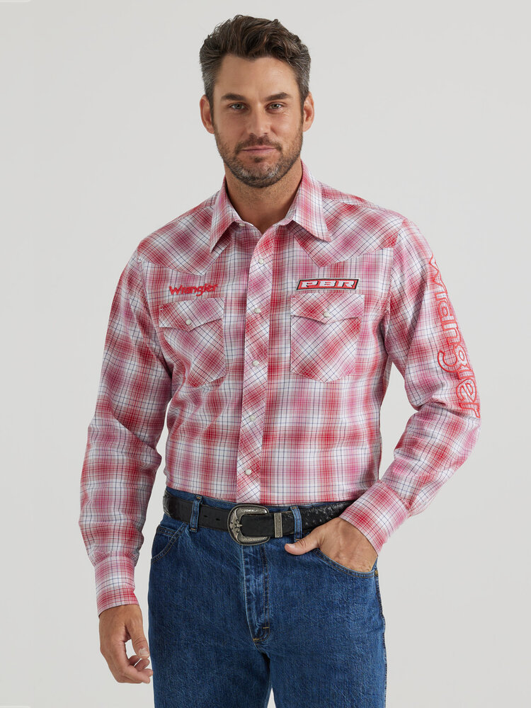 Wrangler PBR Logo Snap Shirt Red