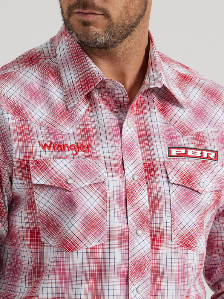 Wrangler PBR Logo Snap Shirt Red