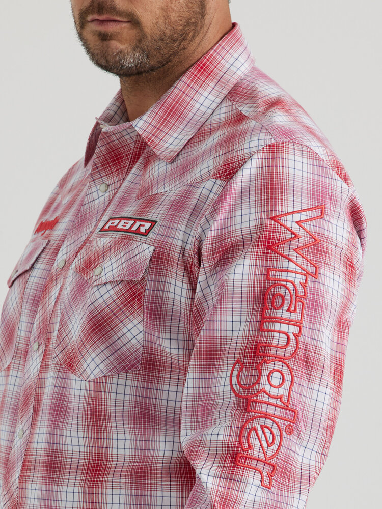 Wrangler PBR Logo Snap Shirt Red