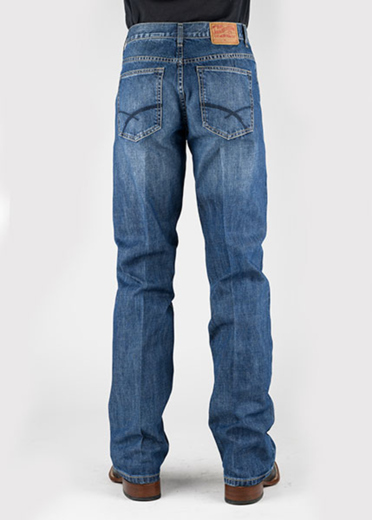 Stetson Modern Fit Seams Back Pocket Jean Medium Wash