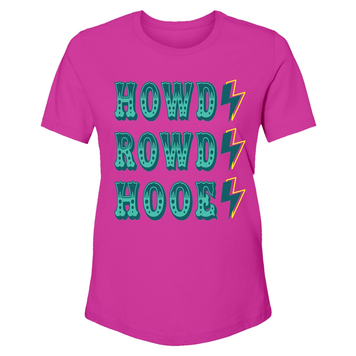 HOOey Howdy Rowdy Youth Crew Neck Tee Fuchsia