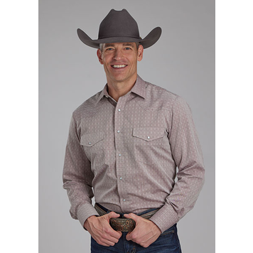 Roper All Over Tone Snap Shirt Dark Red