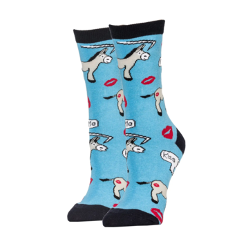 Women's Kiss My Ass  Cotton Crew Socks
