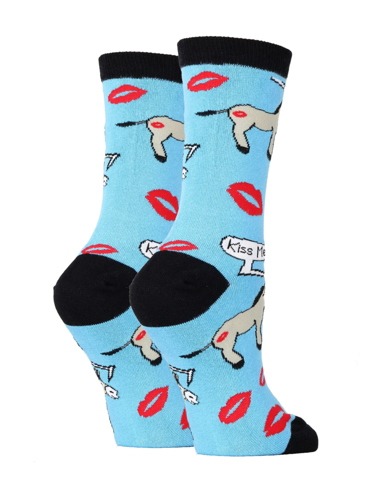 Women's Kiss My Ass  Cotton Crew Socks