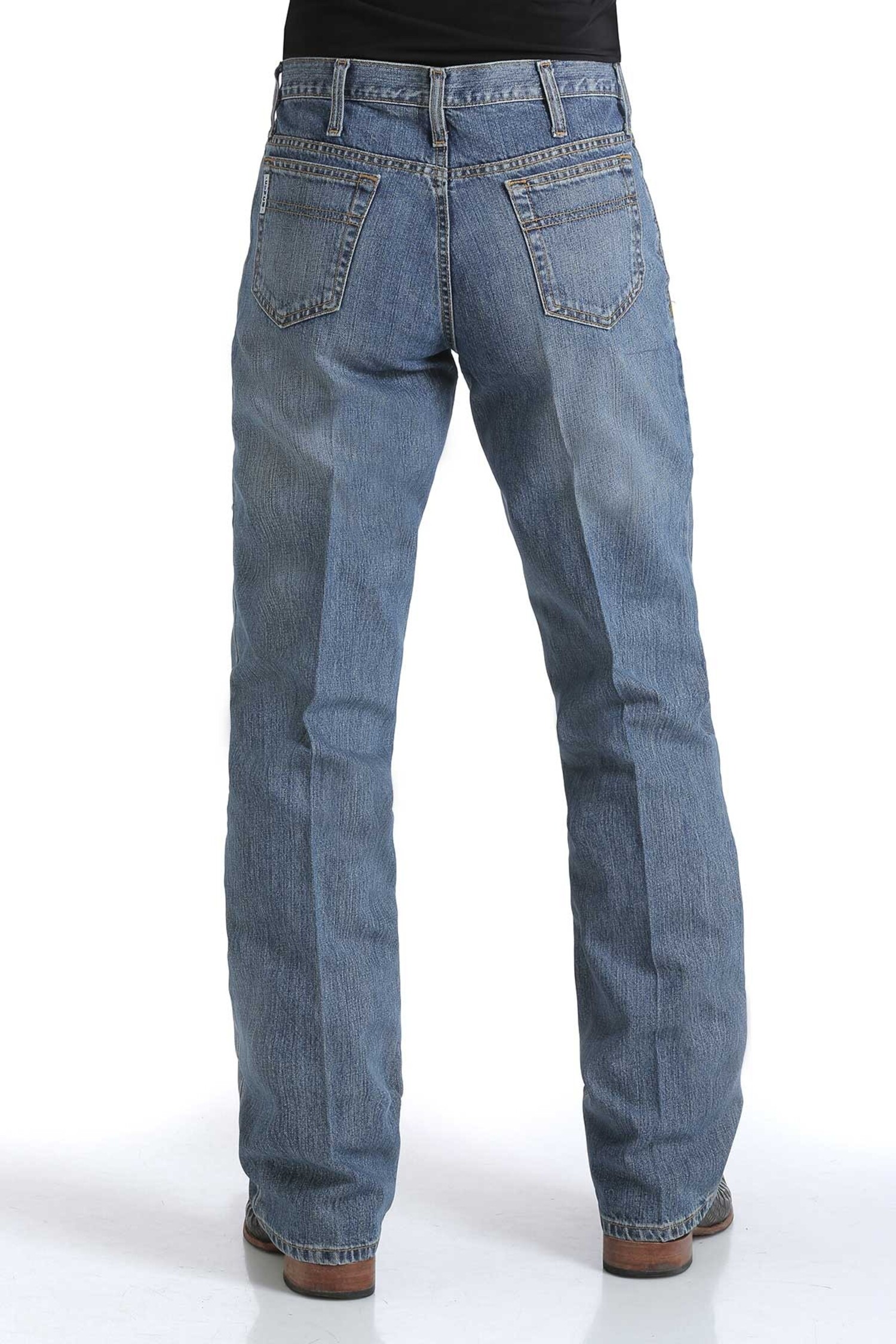 Mens White Label Mid Rise Medium Stonewash Jean - Frontier Western 