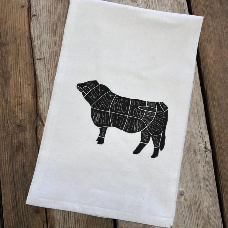 Beef Cuts Western Tea Towel