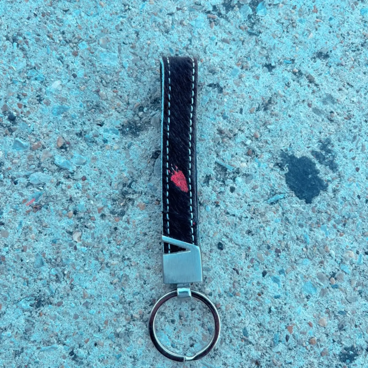 Colorful Cowhide Wristlet Red