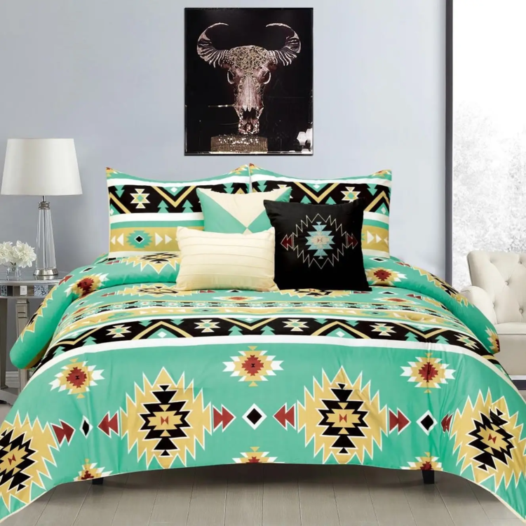 Turquoise Navajo Comforter Set