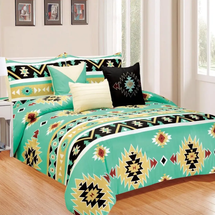 Turquoise Navajo Comforter Set