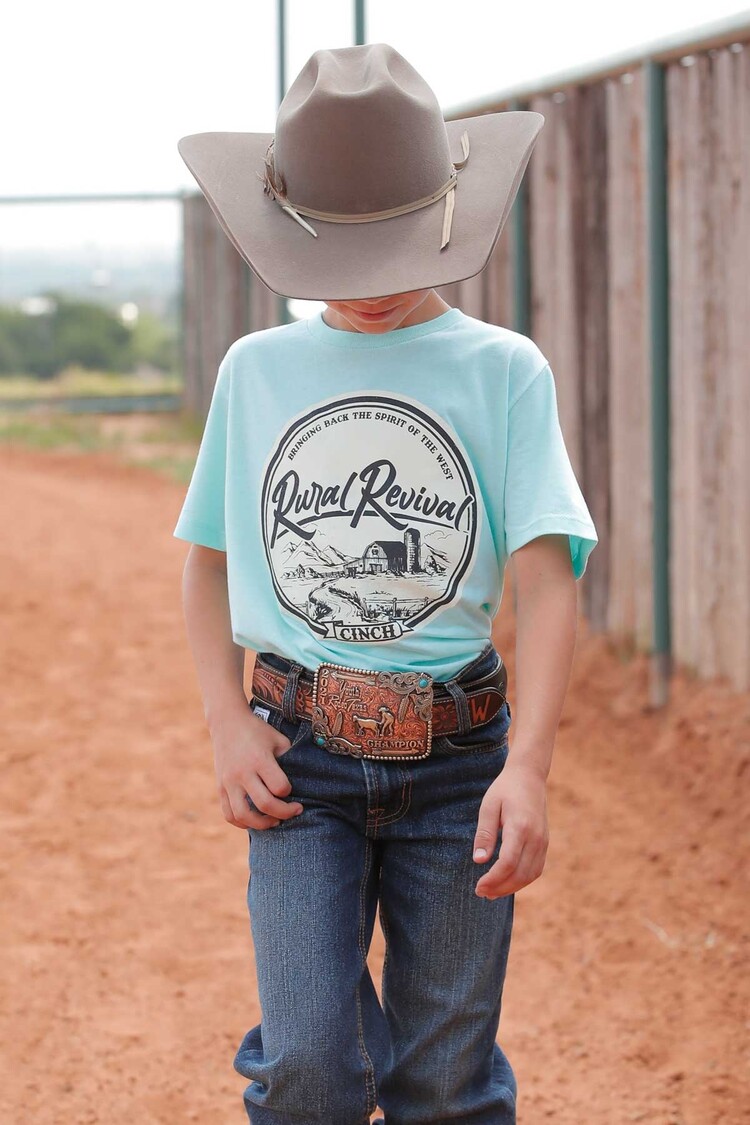 Cinch Light Blue Rural Revival Tee