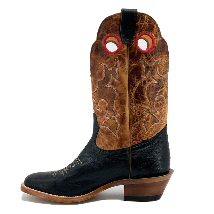 Boulet Smooth Ostrich Vintage Square Toe Roughstock Boot