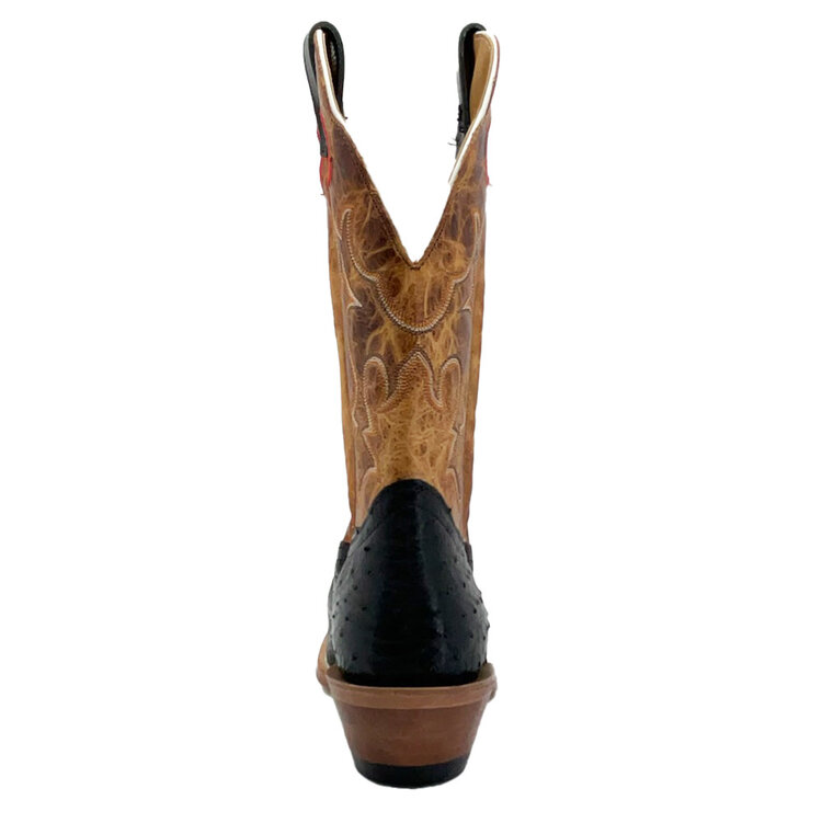Boulet Smooth Ostrich Vintage Square Toe Roughstock Boot