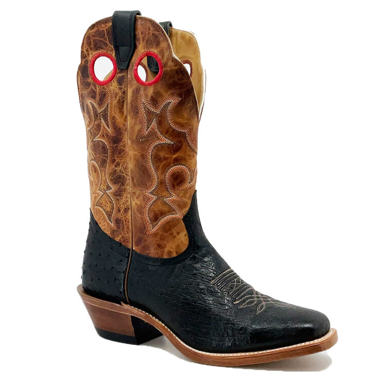 Boulet Smooth Ostrich Vintage Square Toe Roughstock Boot