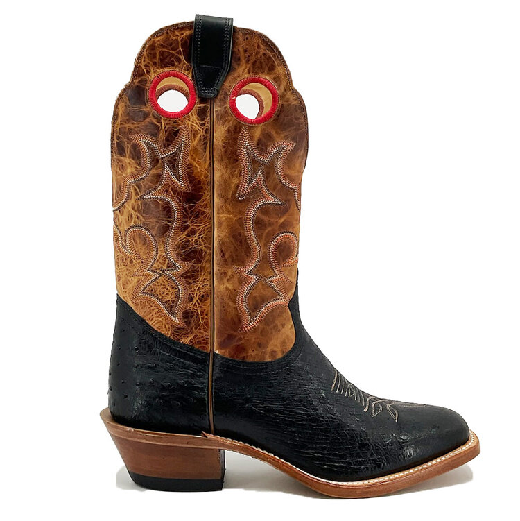 Boulet Smooth Ostrich Vintage Square Toe Roughstock Boot