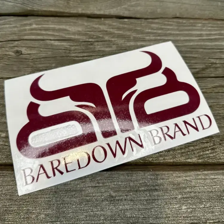 Baredown Brand Large Baredown Decal Burgundy