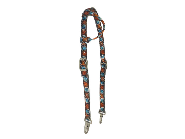 Showman Nylon One Ear Headstall Wild West Feathered