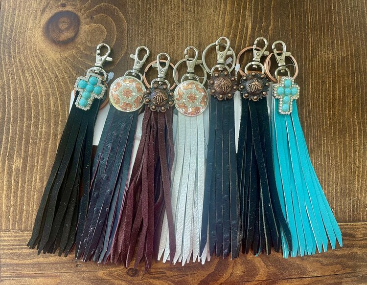 Shiloh Concho Tassel Keychain