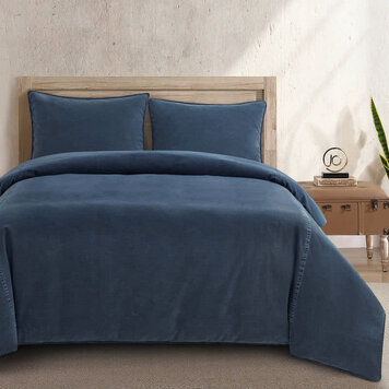 HiEnd Accents Stonewashed Cotton Canvas Duvet Cover Set