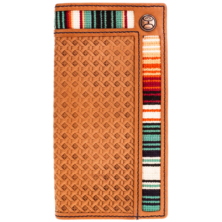 HOOey "Tarlo" Basket Weave Rodeo Wallet Tan/Serape