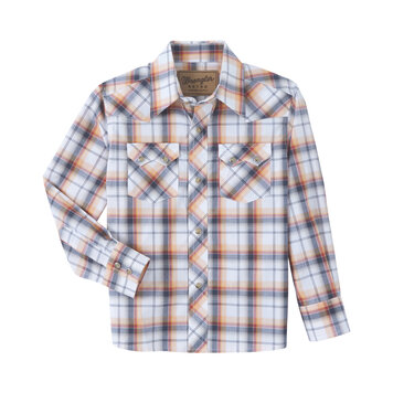 Wrangler Boys Retro Snap Shirt Spiced Plaid
