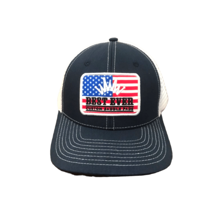 Best Ever Pads Heather Blue with White Mesh Trucker Cap