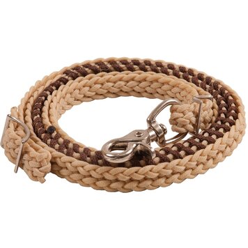 Mustang 3/4" Laced Waxed Roping Rein Brown