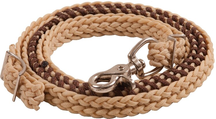 Mustang 3/4" Laced Waxed Roping Rein Brown
