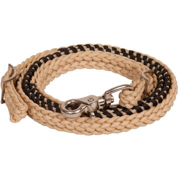 Mustang 3/4" Laced Waxed Roping Rein Black