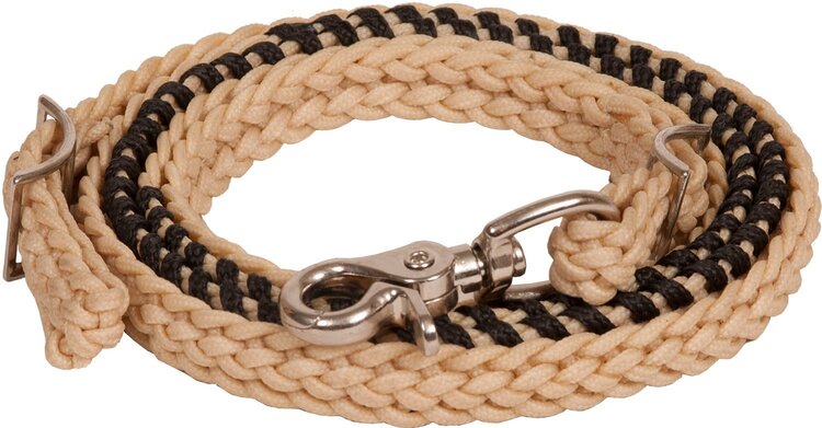 Mustang 3/4" Laced Waxed Roping Rein Black