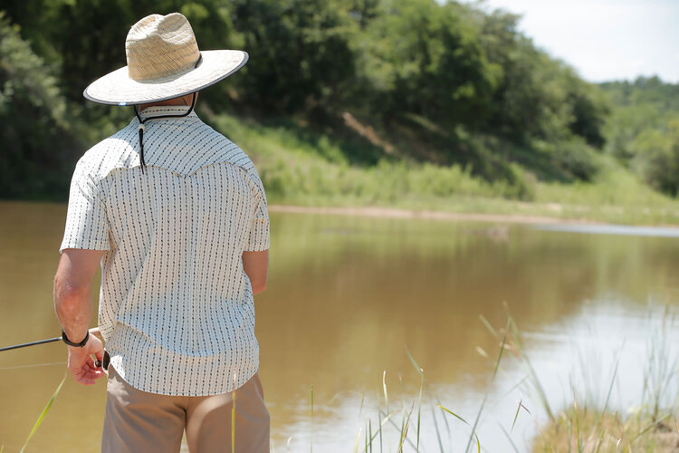 Cinch Striped Cream Camp Shirt