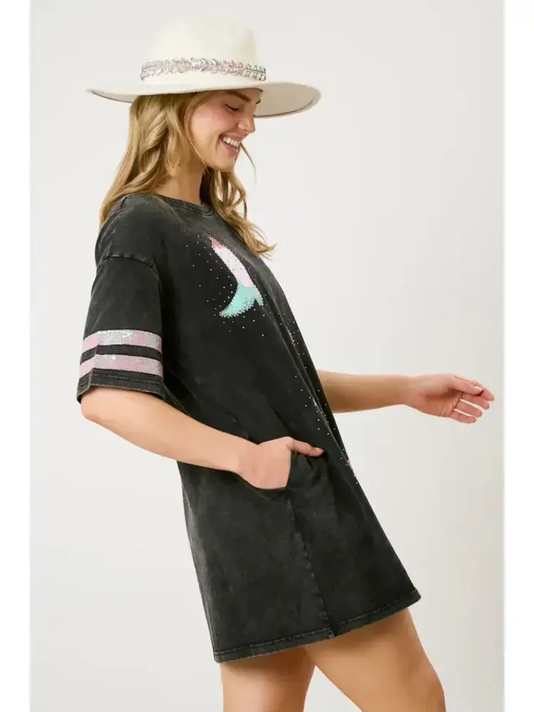 Cowboy Boots Print T-Shirt Dress