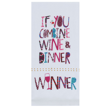 Kay Dee Designs Witty Wine Dinner Tea Towel