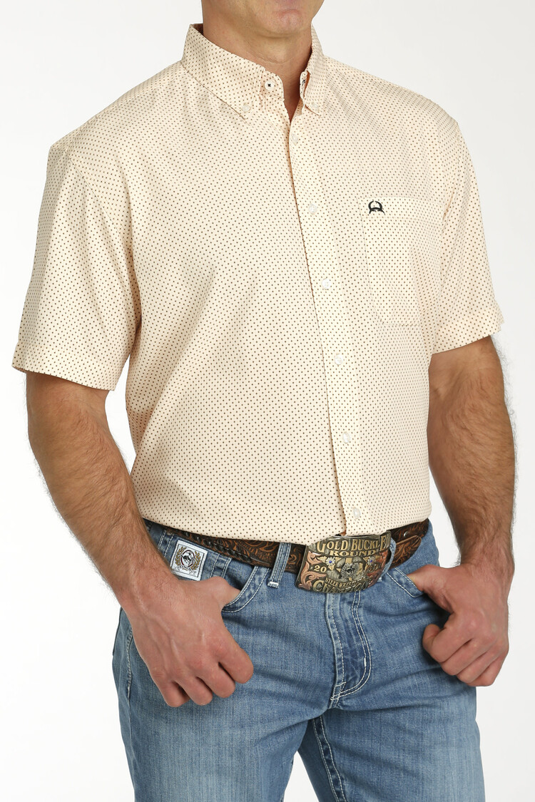 Cinch Arenaflex Dot Print Shirt Peach
