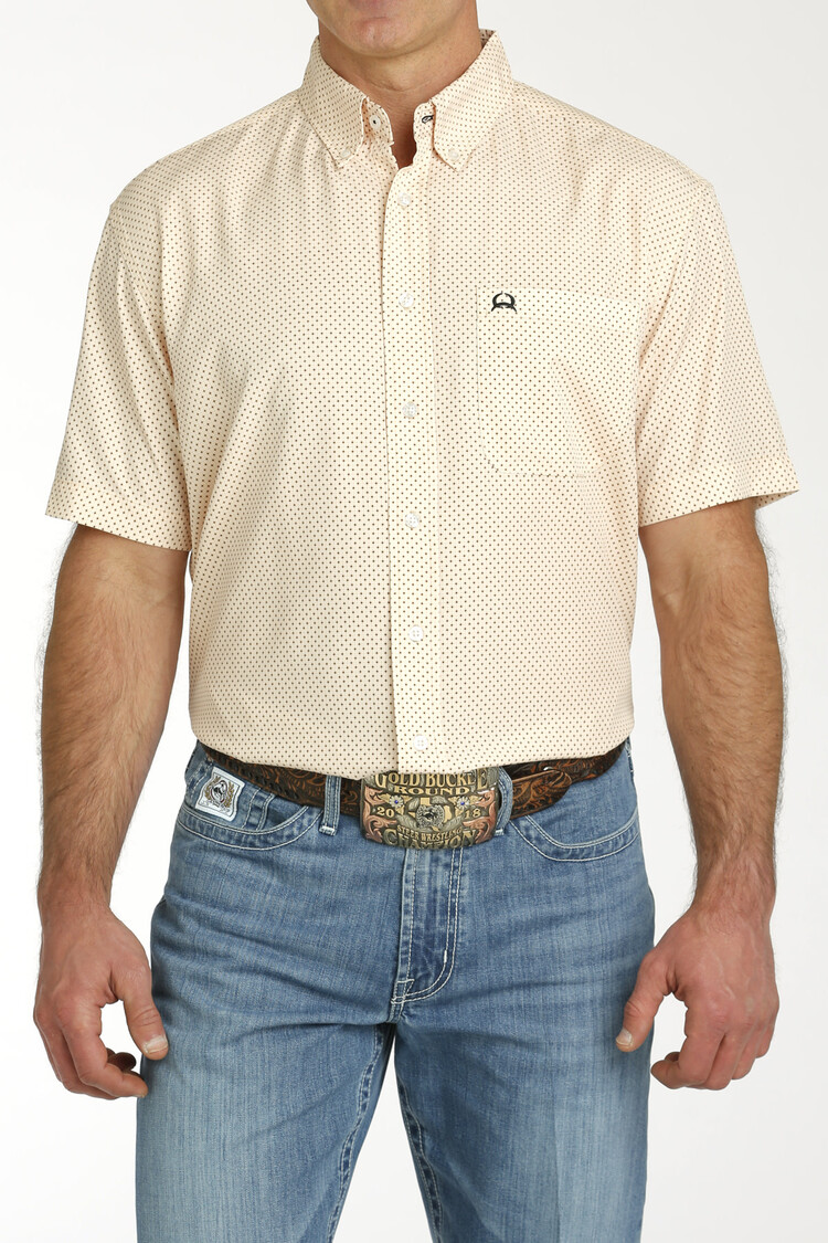 Cinch Arenaflex Dot Print Shirt Peach