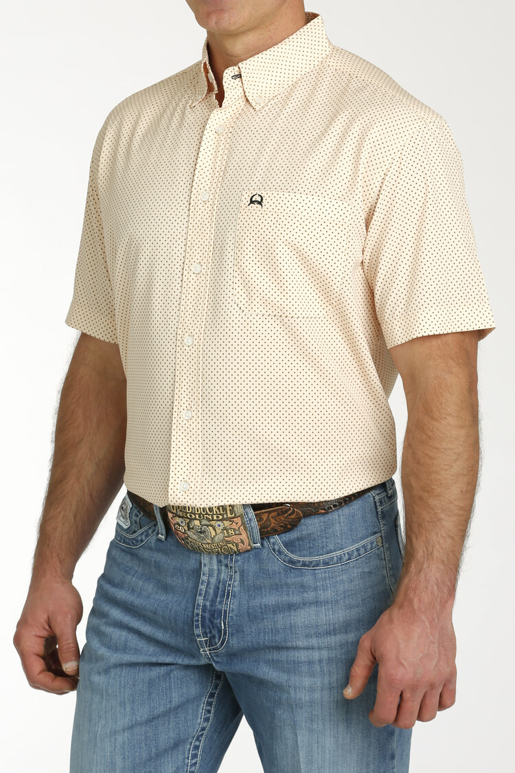 Cinch Arenaflex Dot Print Shirt Peach