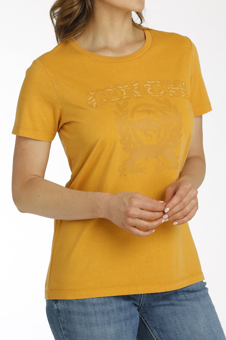Cinch Rodeo Brand Tee Gold