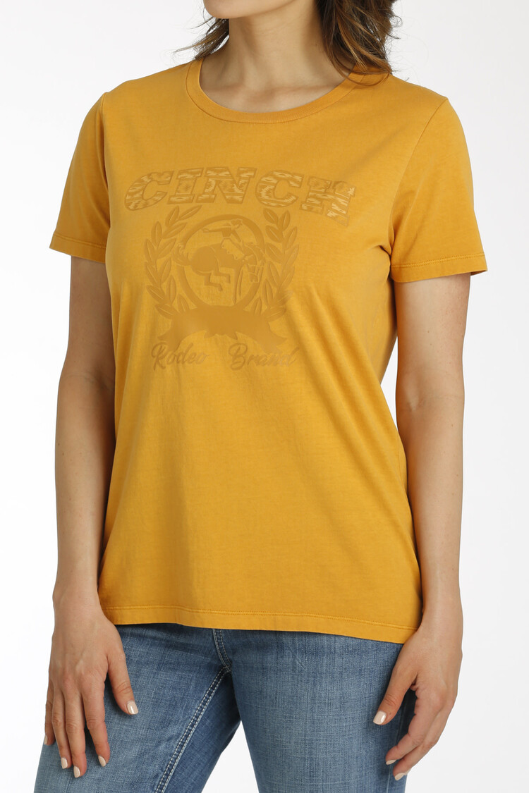 Cinch Rodeo Brand Tee Gold