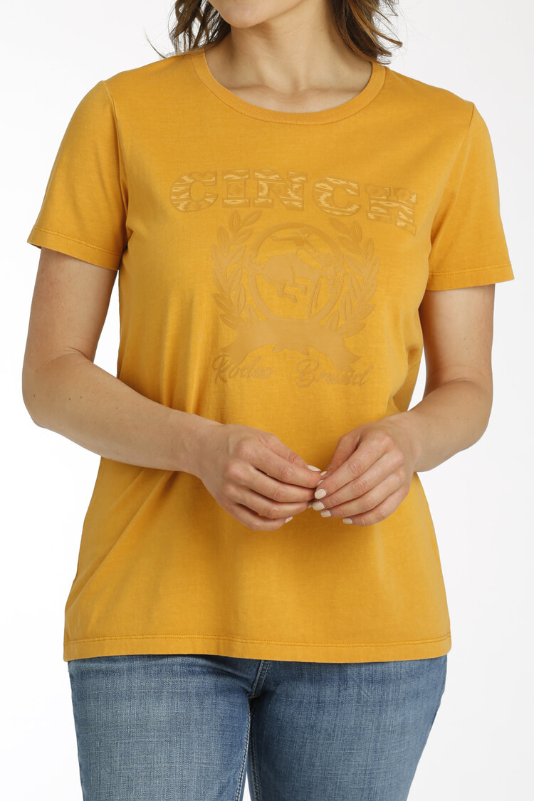 Cinch Rodeo Brand Tee Gold