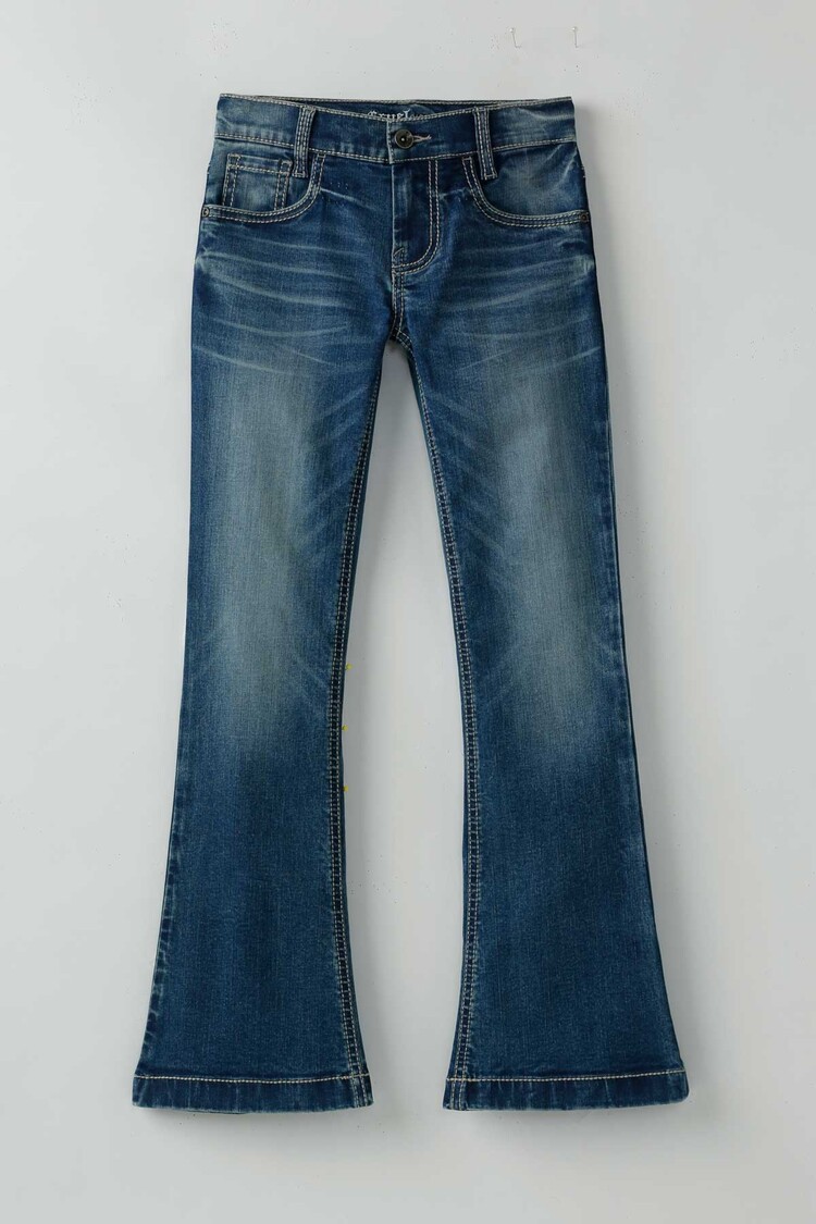 Cruel Denim Girls Mid Rise Slim Fit Violet Jean Medium Stonewash