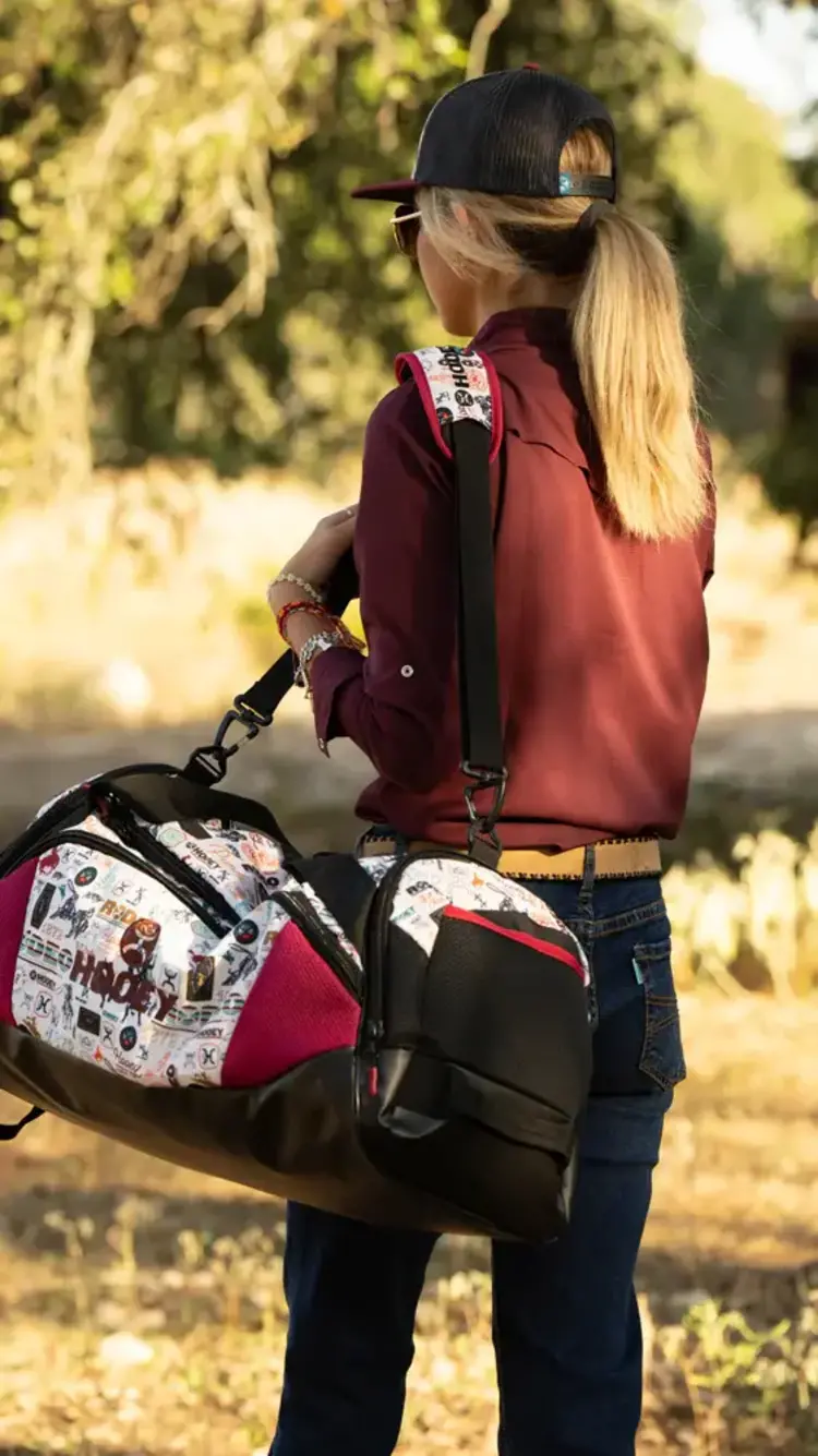 HOOey Competitor Carry All Bag Black Cream Rodeo Pattern