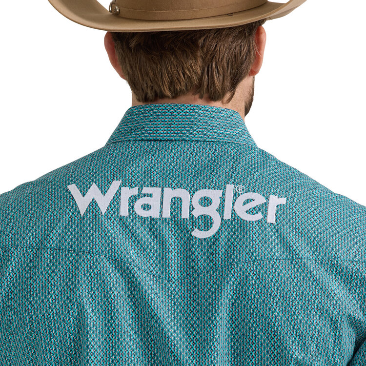 Wrangler Logo Snap Shirt Rich Turquoise