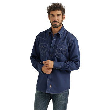 Wrangler Retro Snap Solid Shirt Rich Navy