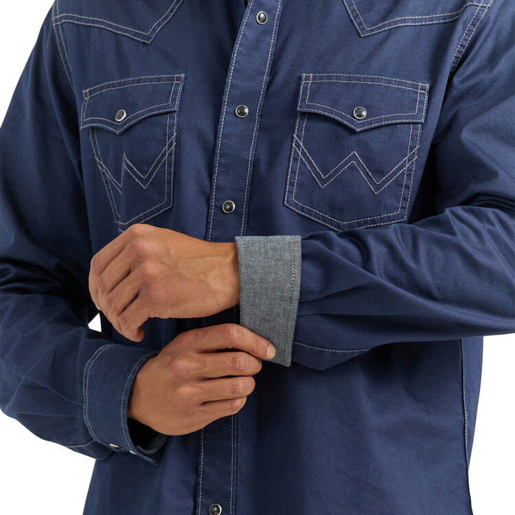 Wrangler Retro Snap Solid Shirt Rich Navy