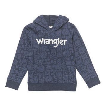 Wrangler Girls Logo Hoodie Aztec Navy