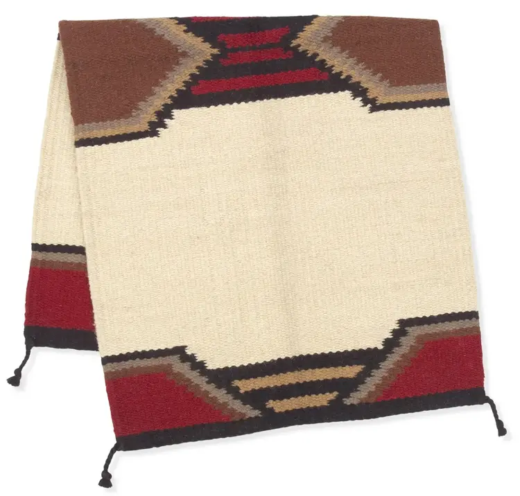 El Paso Saddleblanket Extra Heavy 32"x64" Saddle Blanket Beige/Burgundy