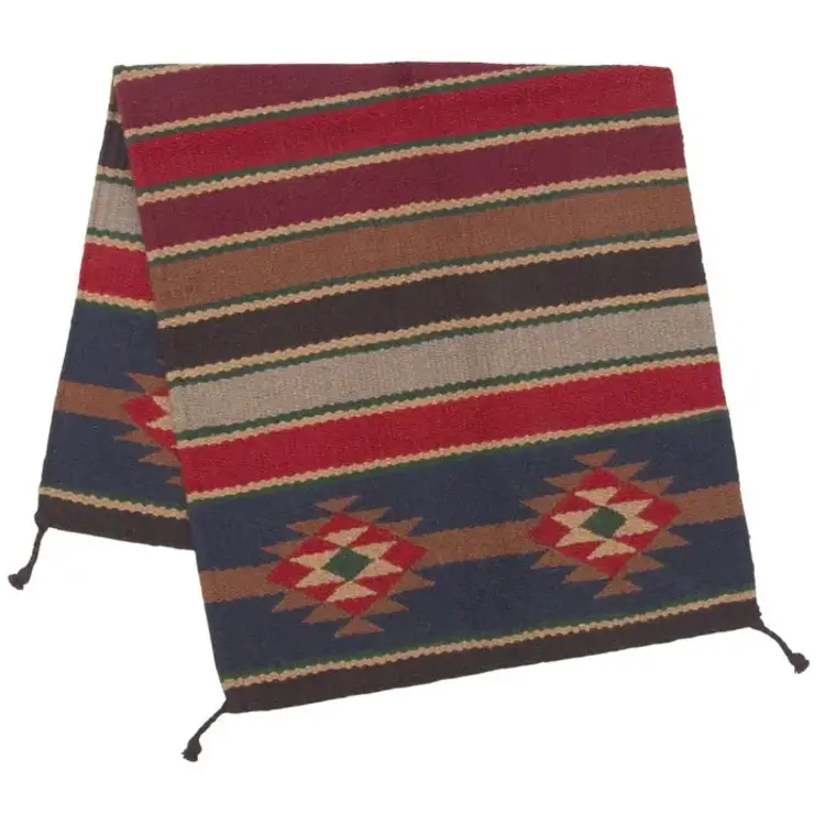 El Paso Saddleblanket Extra Heavy 32"x64" Saddle Blanket Navy/Brown/Red