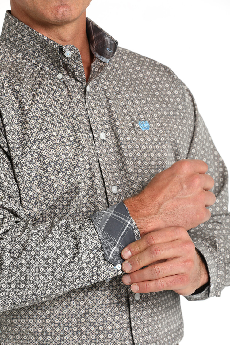 Cinch Medallion Print Shirt Blue